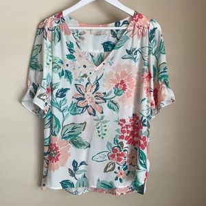 LOFT Floral Print Blouse- Size M